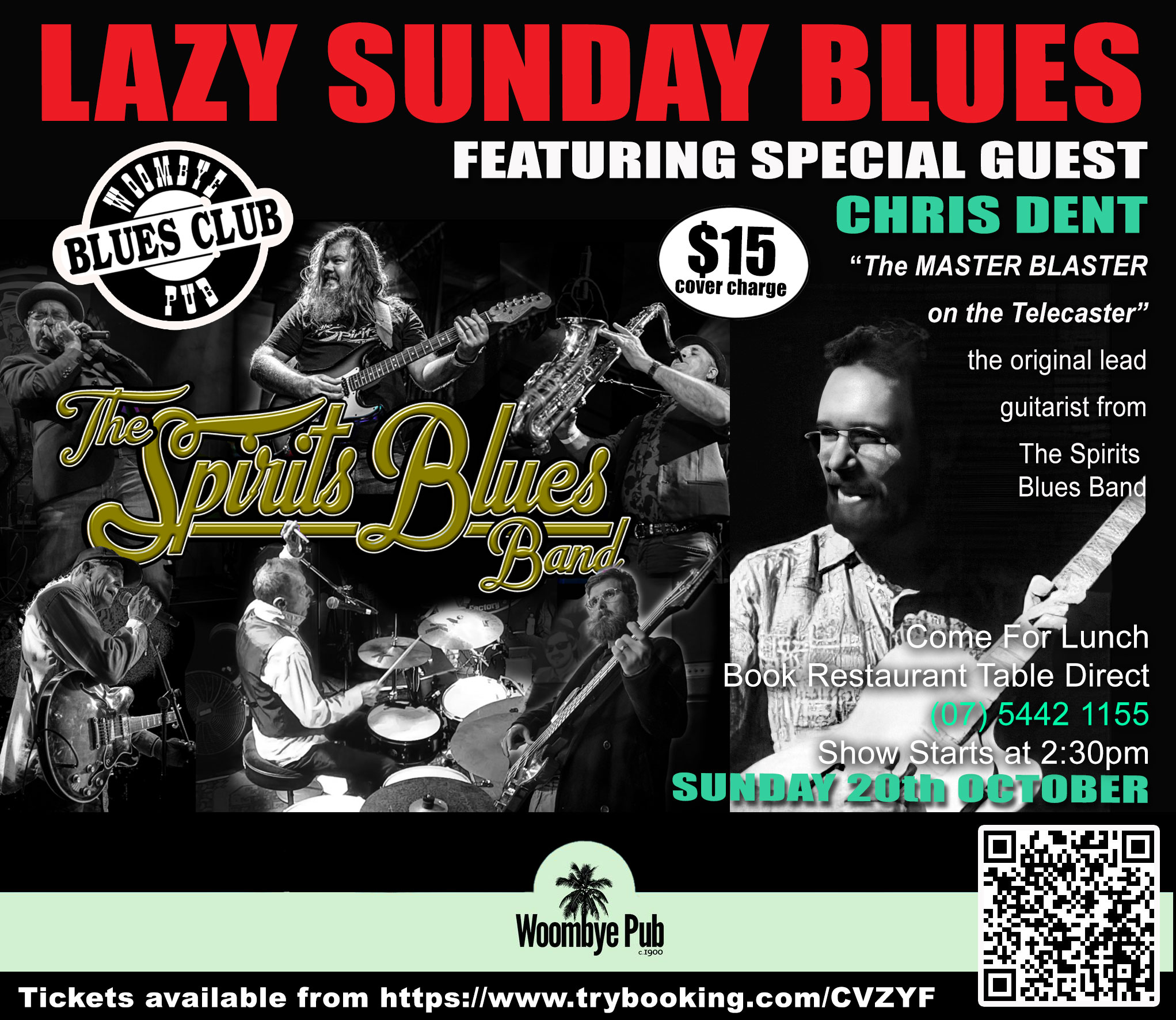 Lazy Sunday Blues with The Spirits Blues Band Sunday 20th October 2024